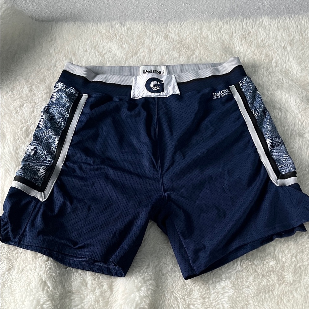DeLong vintage Georgetown University Navy Athletic basketball Shorts XL